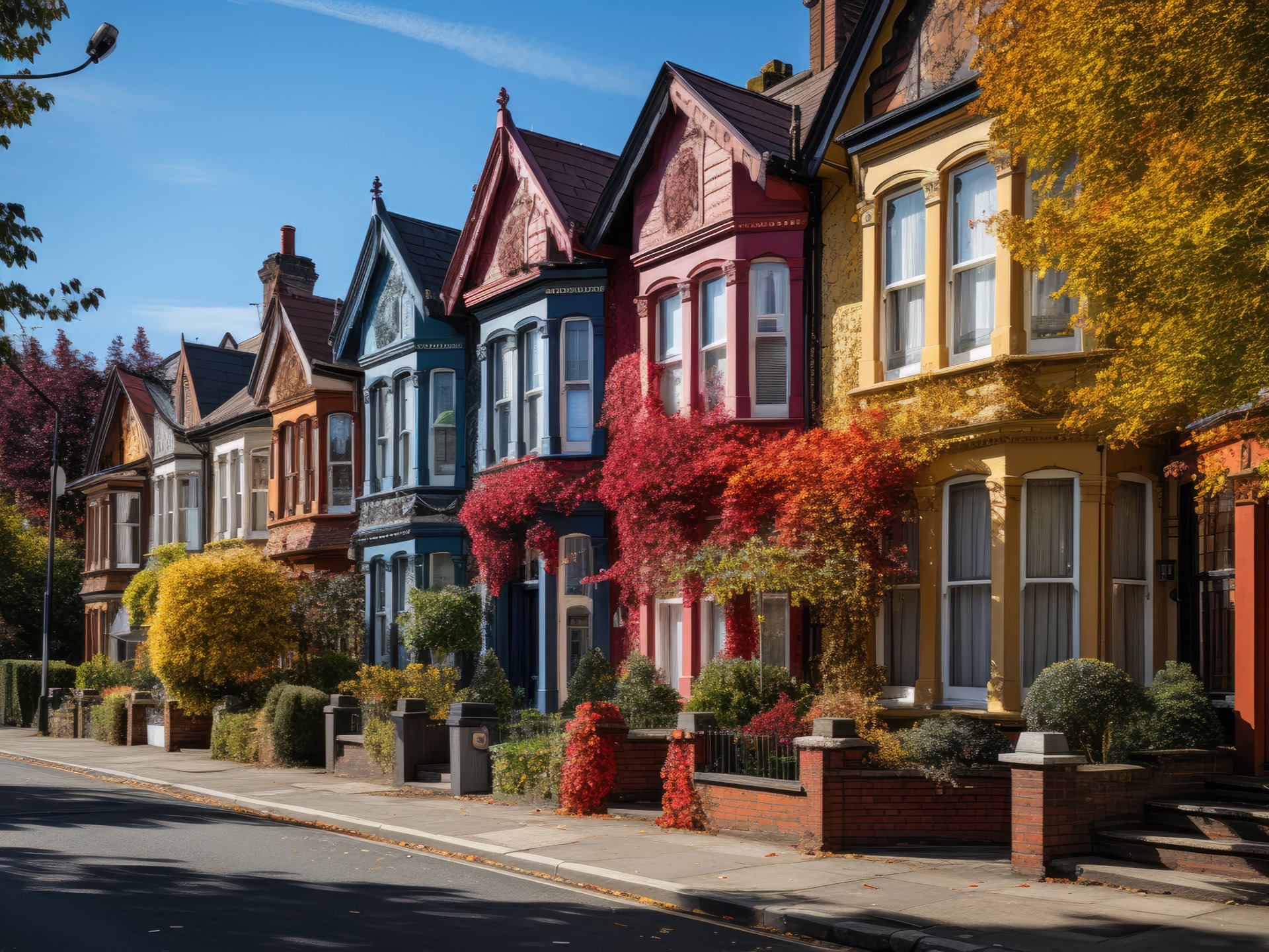 A row of Victorian houses