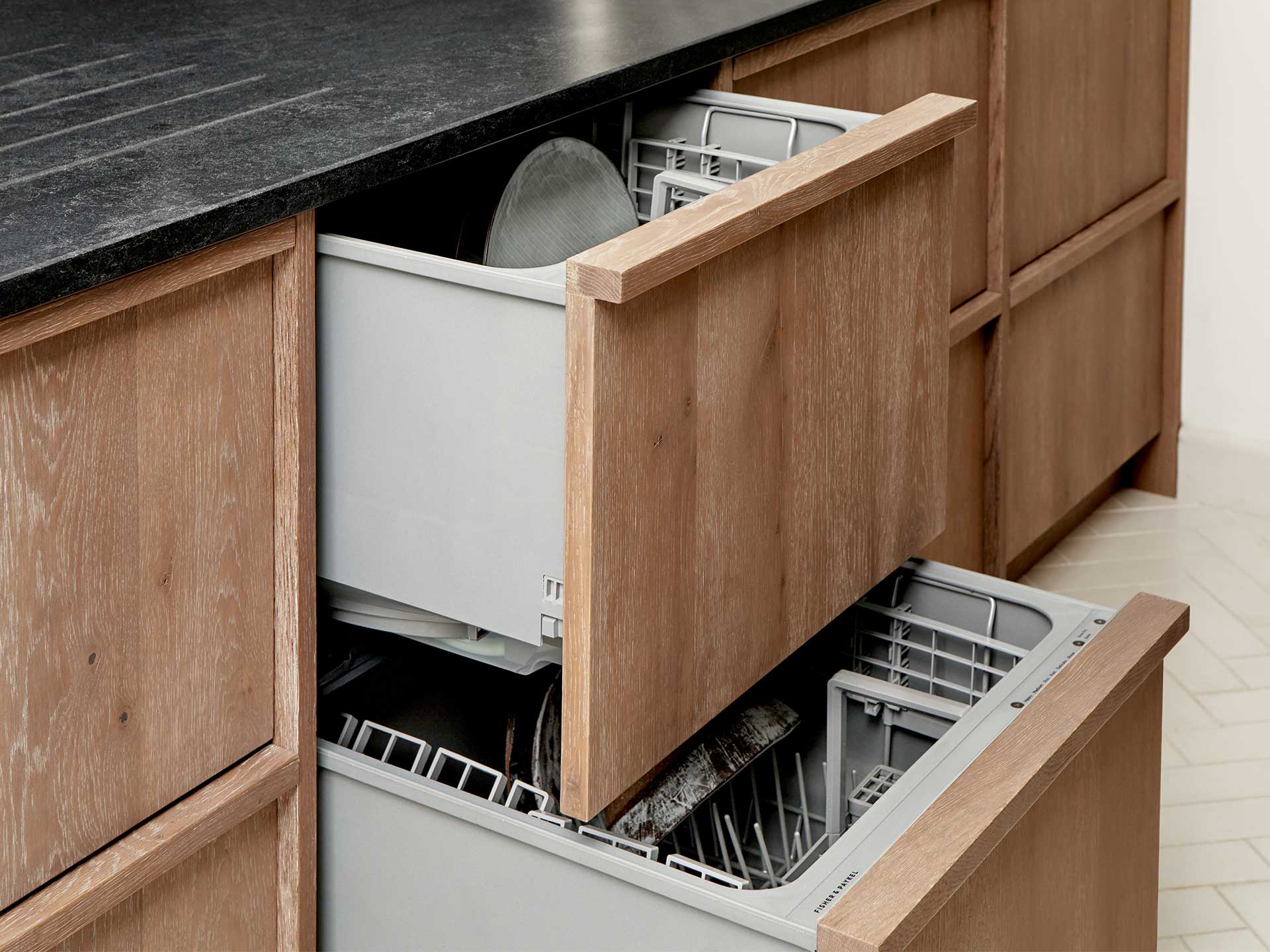 Save time with a double dishwasher, one of 2024's hottest kitchen trends