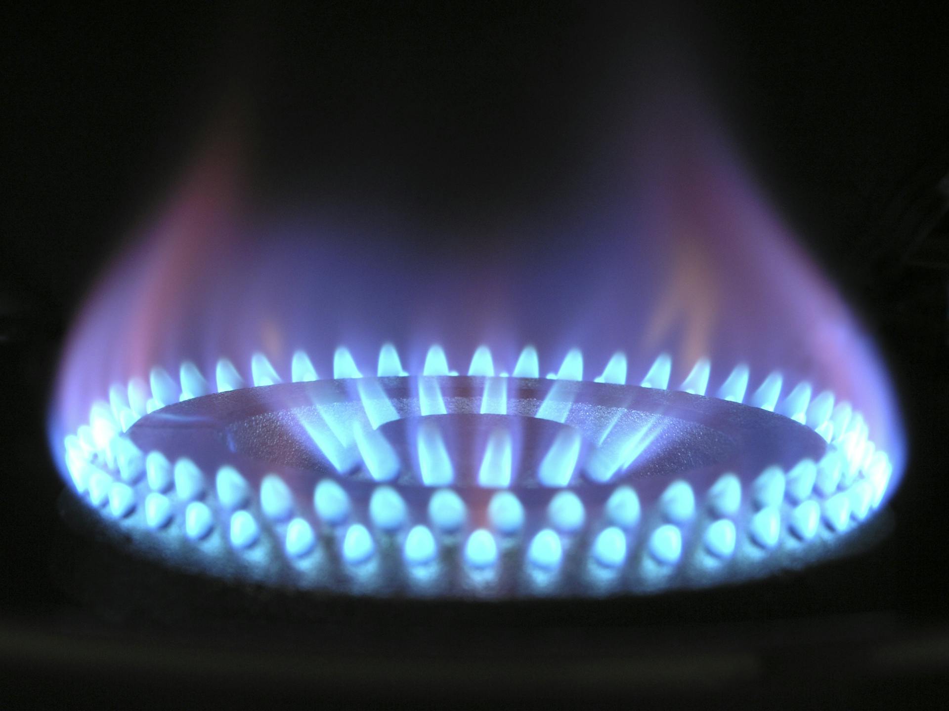 A gas burner in operation