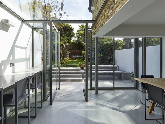 polished concrete floor Space Group Architects in a kitchen - home improvement - grand designs